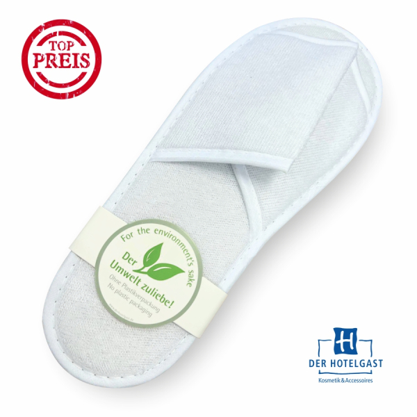Frottee-Slipper »Standard« offen mit Banderole